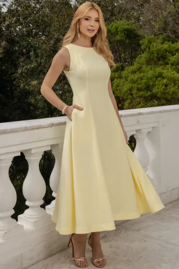 VESTIDO MADRID MIDI RODADO - AMARELO