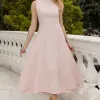 VESTIDO MADRID MIDI RODADO - ROSA CLARO