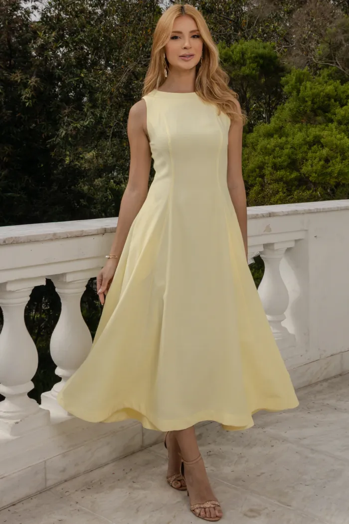 VESTIDO MADRID MIDI RODADO - AMARELO