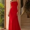 VESTIDO MARISOL LONGO DECOTE DEGAGÊ ALÇAS - VERMELHO