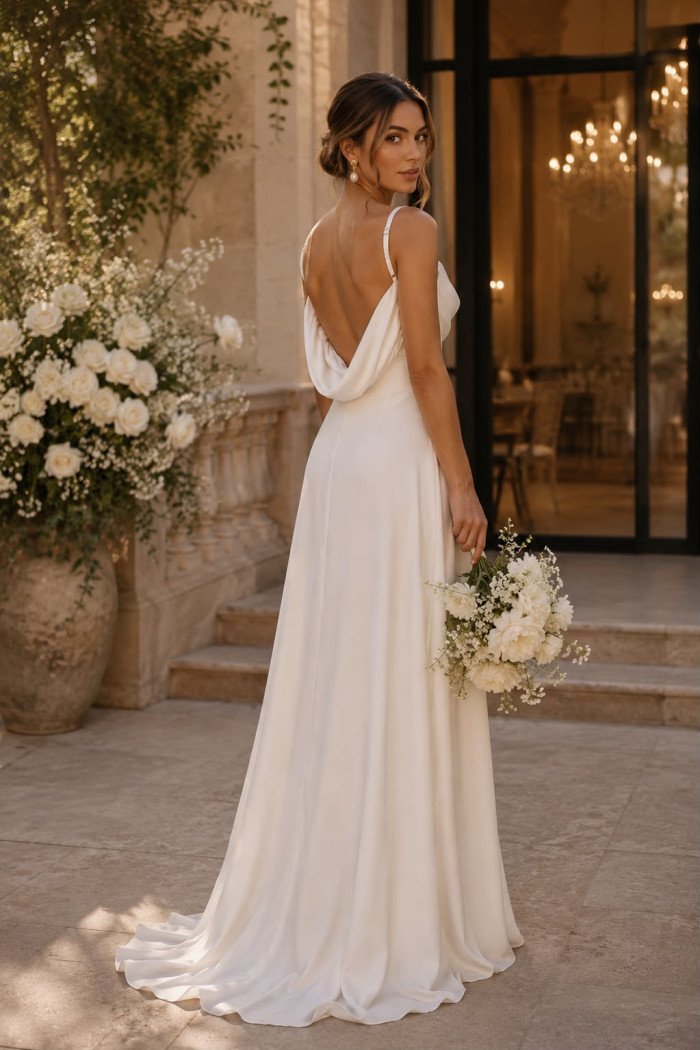 VESTIDO MARISOL LONGO DECOTE DEGAGÊ ALÇAS - OFF WHITE