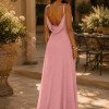 VESTIDO MARISOL LONGO DECOTE DEGAGÊ ALÇAS - ROSA