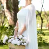 VESTIDO LONGO RUBI UM OMBRO CAPA DRAPEADO - OFF WHITE