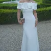 VESTIDO VIOLETA LONGO BABADOS OMBRO A OMBRO - OFF WHITE
