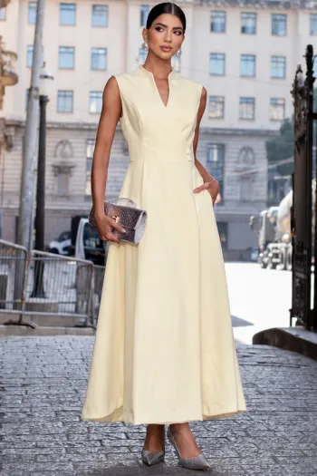 VESTIDO SASHA MIDI DECOTE TRANSPASSADO - AMARELO