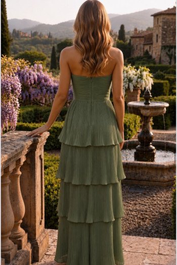 VESTIDO ESPANHA LONGO T.Q.C CAMADAS - VERDE MILITAR