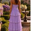 VESTIDO ESPANHA LONGO T.Q.C CAMADAS - LILÁS