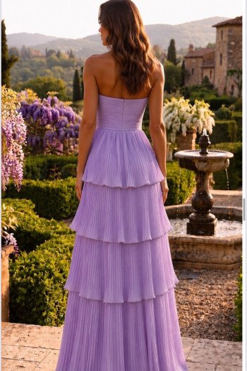 VESTIDO ESPANHA LONGO T.Q.C CAMADAS - LILÁS