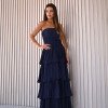 VESTIDO ESPANHA LONGO T.Q.C CAMADAS - AZUL NOITE