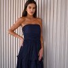 VESTIDO ESPANHA LONGO T.Q.C CAMADAS - AZUL NOITE