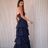 VESTIDO ESPANHA LONGO T.Q.C CAMADAS - AZUL NOITE