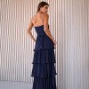 VESTIDO ESPANHA LONGO T.Q.C CAMADAS - AZUL NOITE