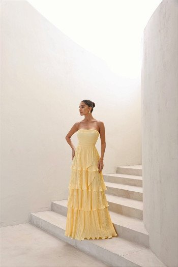 VESTIDO ESPANHA LONGO T.Q.C CAMADAS - CAMOMILA