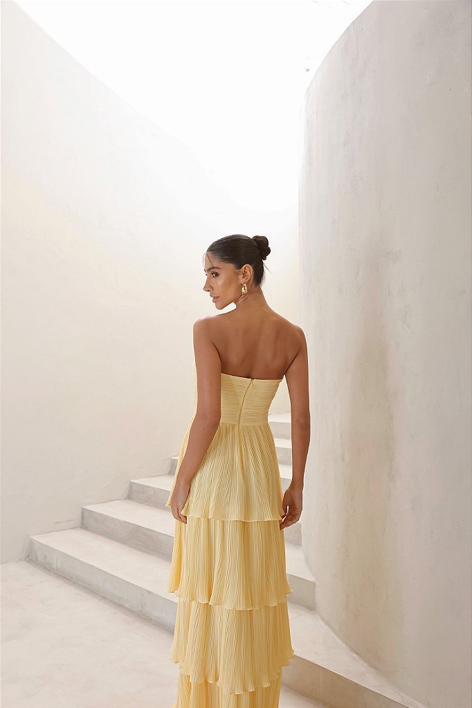 VESTIDO ESPANHA LONGO T.Q.C CAMADAS - CAMOMILA