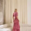 VESTIDO CHARLOTE LONGO CAMADAS - ROSÉ