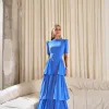 VESTIDO CHARLOTE LONGO CAMADAS - AZUL OCEAN