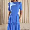 VESTIDO CHARLOTE LONGO CAMADAS - AZUL OCEAN