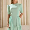 VESTIDO CHARLOTE LONGO CAMADAS - VERDE MENTA