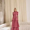 VESTIDO CHARLOTE LONGO CAMADAS - ROSÉ