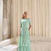 VESTIDO CHARLOTE LONGO CAMADAS - VERDE MENTA