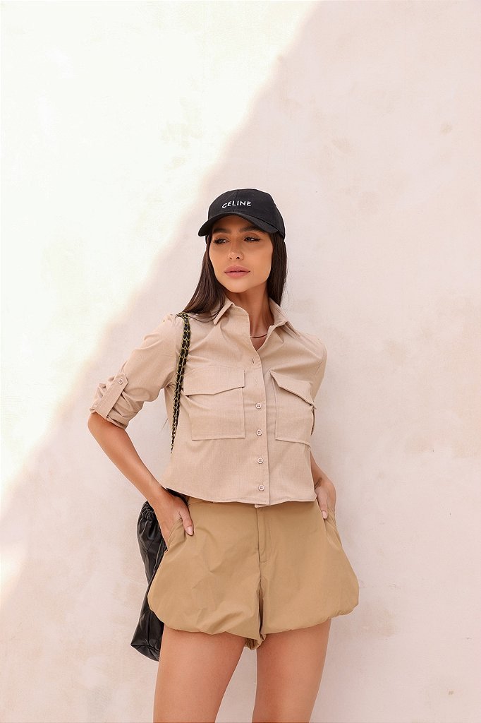 SHORTS CURTO BALONÊ SAMIRA - CAMEL