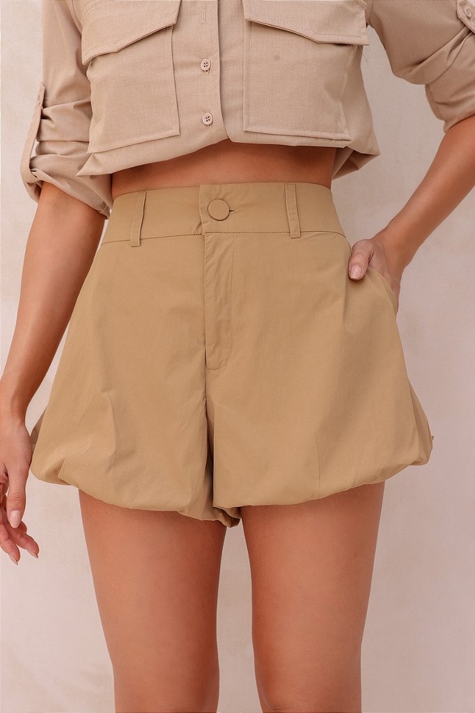 SHORTS CURTO BALONÊ SAMIRA - CAMEL