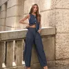 CONJUNTO THALITA COLETE E CALÇA BAREL JEANS - LAVAGEM ESCURO
