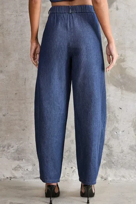 CONJUNTO THALITA COLETE E CALÇA BAREL JEANS - LAVAGEM CLARA