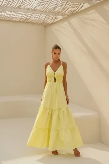 VESTIDO DELFOS LONGUETE POÁ - SOL