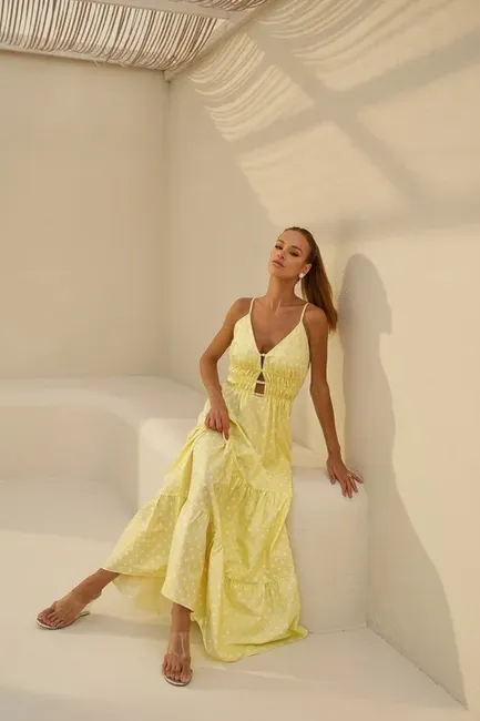 VESTIDO DELFOS LONGUETE POÁ - SOL