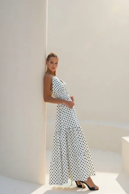 VESTIDO DELFOS LONGUETE POÁ - OFF WHITE