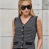 BLUSA ATENAS MODA LISTRADA - PRETO