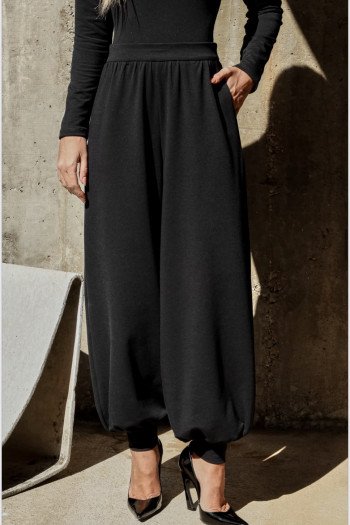 CONJUNTO ADELINE BLUSA E CALÇA MOLETINHO - PRETO