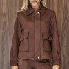 JAQUETA JUJU BOMBER SUEDE - MARROM