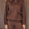 JAQUETA JUJU BOMBER SUEDE - MARROM