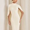 VESTIDO REBECA LONGO CAPA - CREME