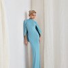VESTIDO REBECA LONGO CAPA - AZUL SKY