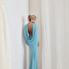 VESTIDO REBECA LONGO CAPA - AZUL SKY