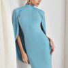 VESTIDO REBECA LONGO CAPA - AZUL SKY