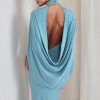 VESTIDO REBECA LONGO CAPA - AZUL SKY
