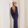 VESTIDO REBECA LONGO CAPA - AZUL BÁLTICO