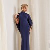 VESTIDO REBECA LONGO CAPA - AZUL BÁLTICO