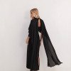 VESTIDO TAMIRES T.Q.C ALFAIATARIA COM CAPA CHIFFON NOIVINHAS - PRETO