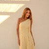 VESTIDO LONGUETE PRISCILA LINEN BORDADO LISTRAS - CAMOMILA