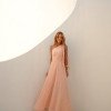 VESTIDO LONGUETE PRISCILA LINEN BORDADO LISTRAS - SALMÃO