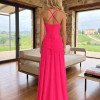 VESTIDO NATALY CHIFFON ASSIMÉTRICO - PINK