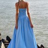 VESTIDO CECILIA BUSTO DRAPEADO JERSEY T.Q.C - AZUL