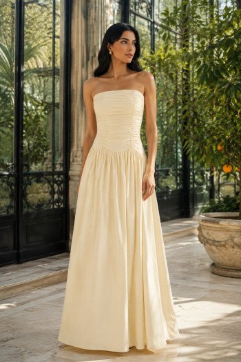 VESTIDO CECILIA BUSTO DRAPEADO JERSEY T.Q.C - VANILLA