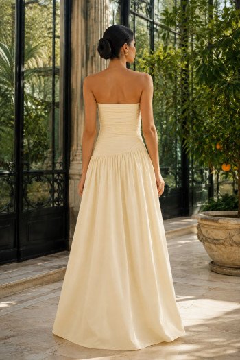 VESTIDO CECILIA BUSTO DRAPEADO JERSEY T.Q.C - VANILLA