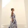 VESTIDO BEATRICE LONGO CIGANINHA ESTAMPADO - AZUL